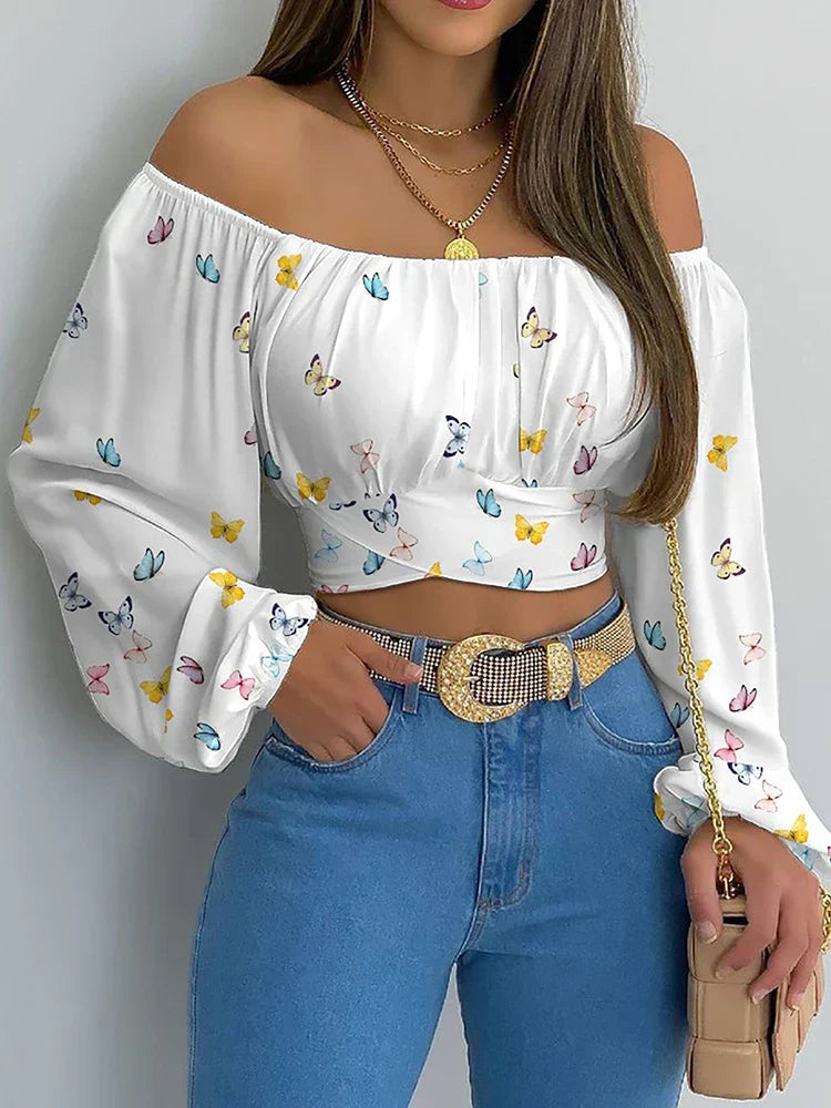 Blusa Flora Estampada com Manga
