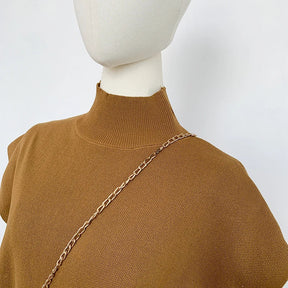 Blusa de Malha com Gola Alta