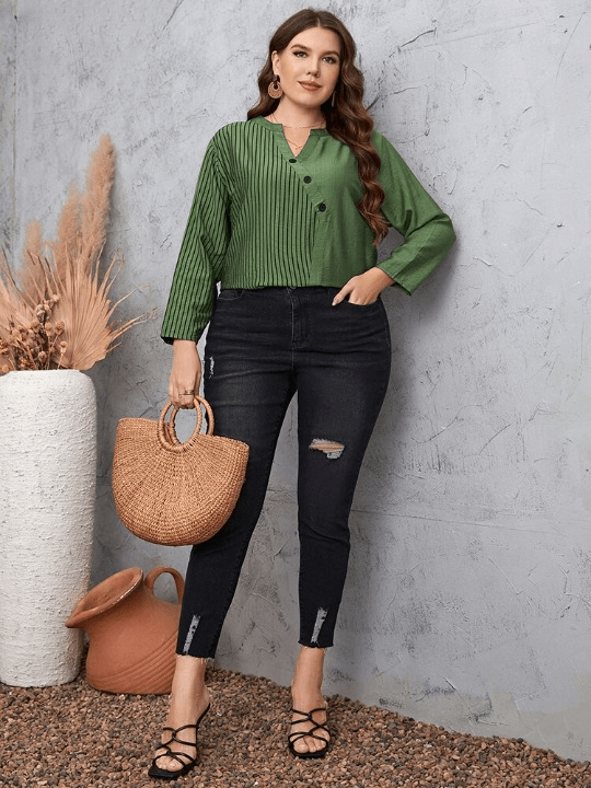Blusa Casual Vert - Plus Size