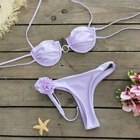 Biquíni Meia Taça com Aplique de Flor 3D Modern Vivi - SUNSHINE