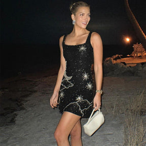 Vestido Curto Paetê Modern Pérola