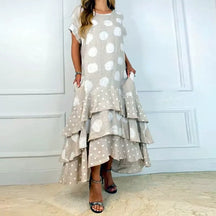 Vestido Longo com Babados Marbres