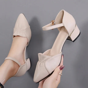 Sandália Janaína com Detalhe Drapeado + Salto Conforto