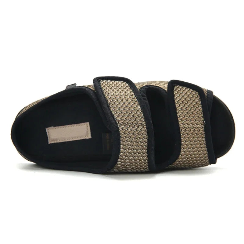 Sandália Unissex Larga e Ajustável Diabetes e Joanetes com Dois Ajustes Frontal Sem Traseira