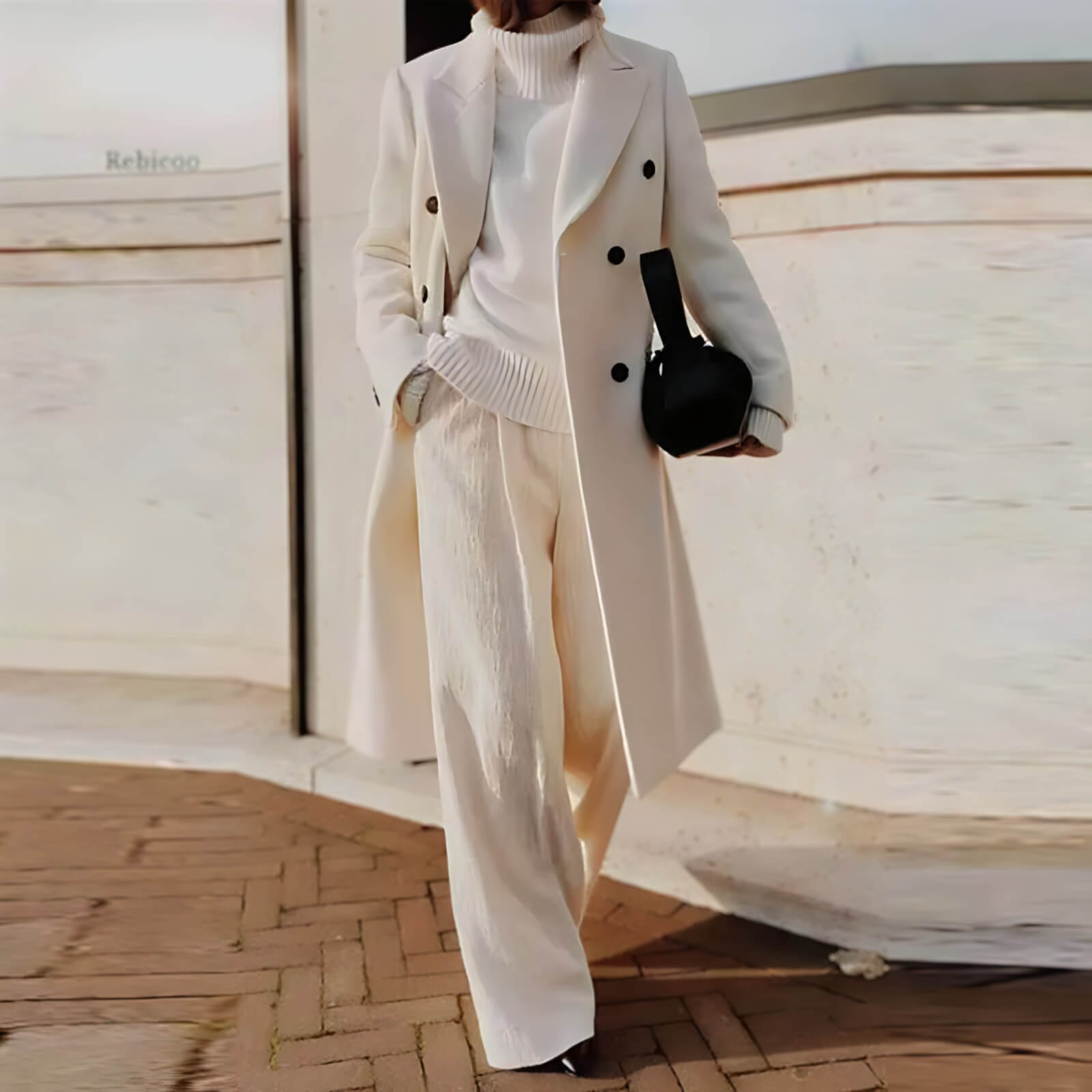 Casaco Feminino Longo de Lã Batida Yael