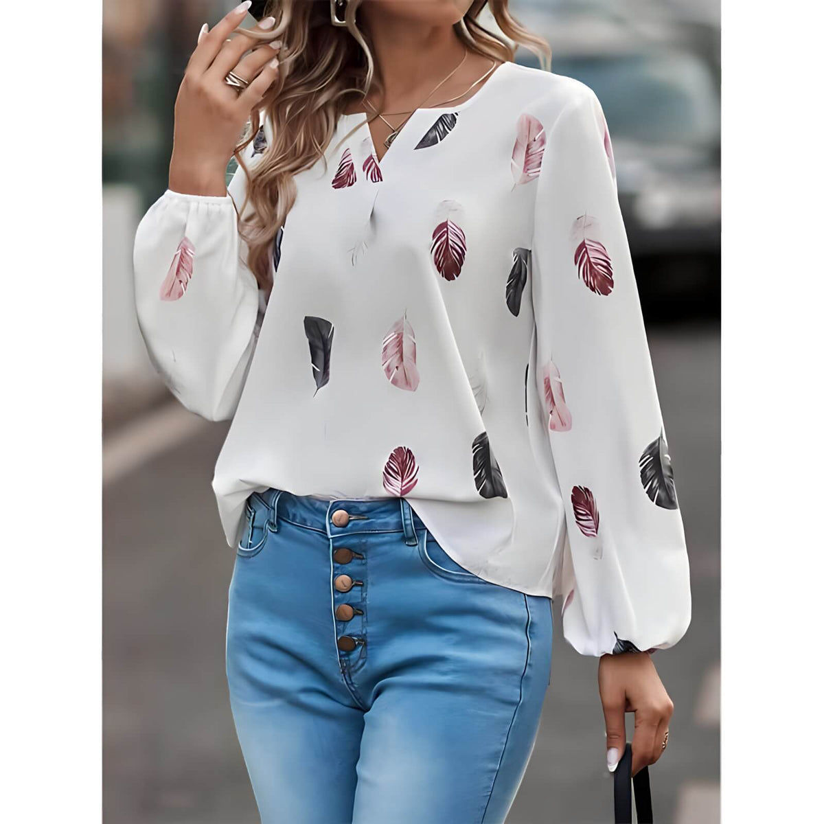 Blusa Casual de Chiffon Tulipe