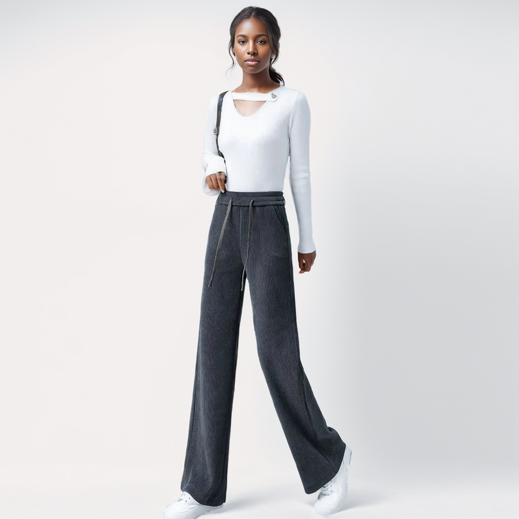 Calça Pantalona Palace™ Moletinho Suave / Camada Extra de Calor Aveludado para seu Inverno Elegante!