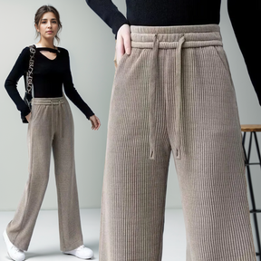 Calça Pantalona Palace™ Moletinho Suave / Camada Extra de Calor Aveludado para seu Inverno Elegante!