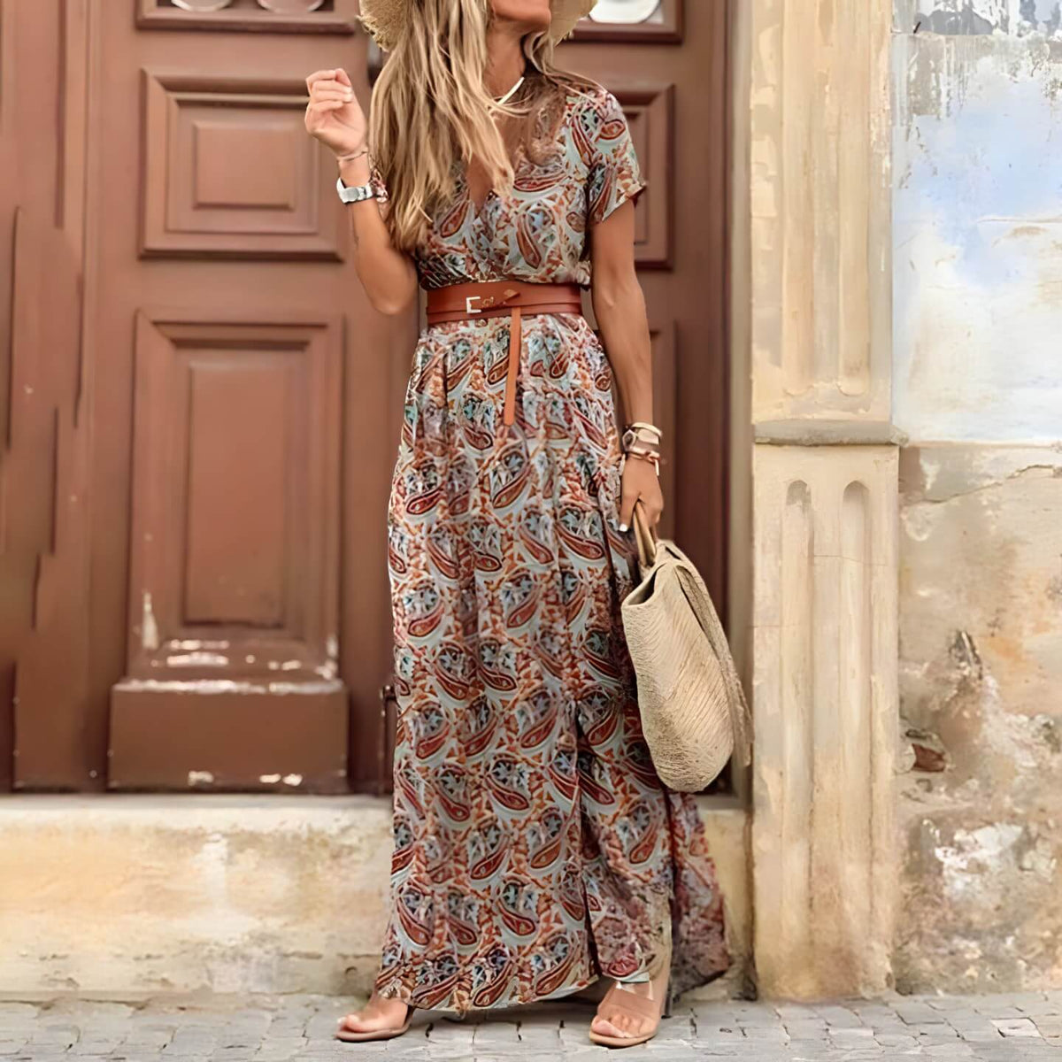 Vestido Longo com Cinto Arles