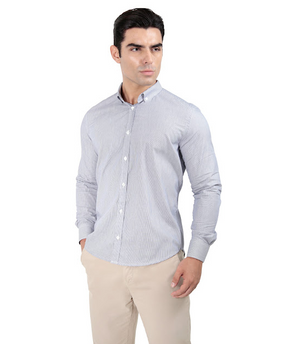 CAMISA MANGA LONGA SLIM FIT BUTTON DOWN LISTRAS