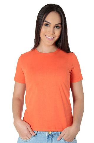 CAMISETA FEMININA T-SHIRT BABY LONG GOLA REDONDA