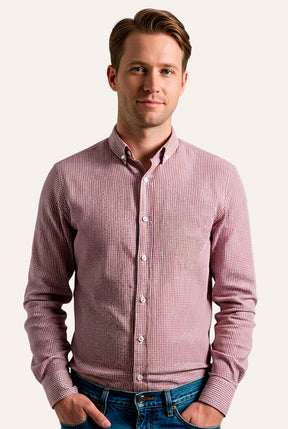 CAMISA MANGA LONGA SLIM FIT BUTTON DOWN XADREZ