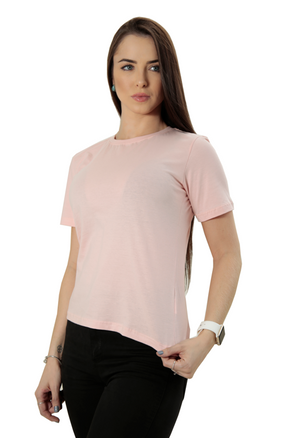 CAMISETA FEMININA T-SHIRT BABY LONG GOLA REDONDA