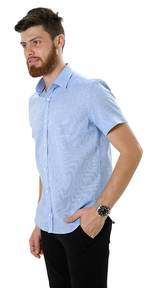 CAMISA MANGA CURTA SLIM FIT LINHO