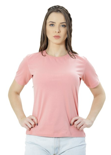 CAMISETA FEMININA T-SHIRT BABY LONG GOLA REDONDA