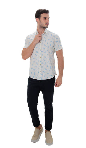 CAMISA MANGA CURTA SLIM FIT LINHO