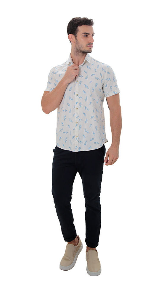 CAMISA MANGA CURTA SLIM FIT LINHO