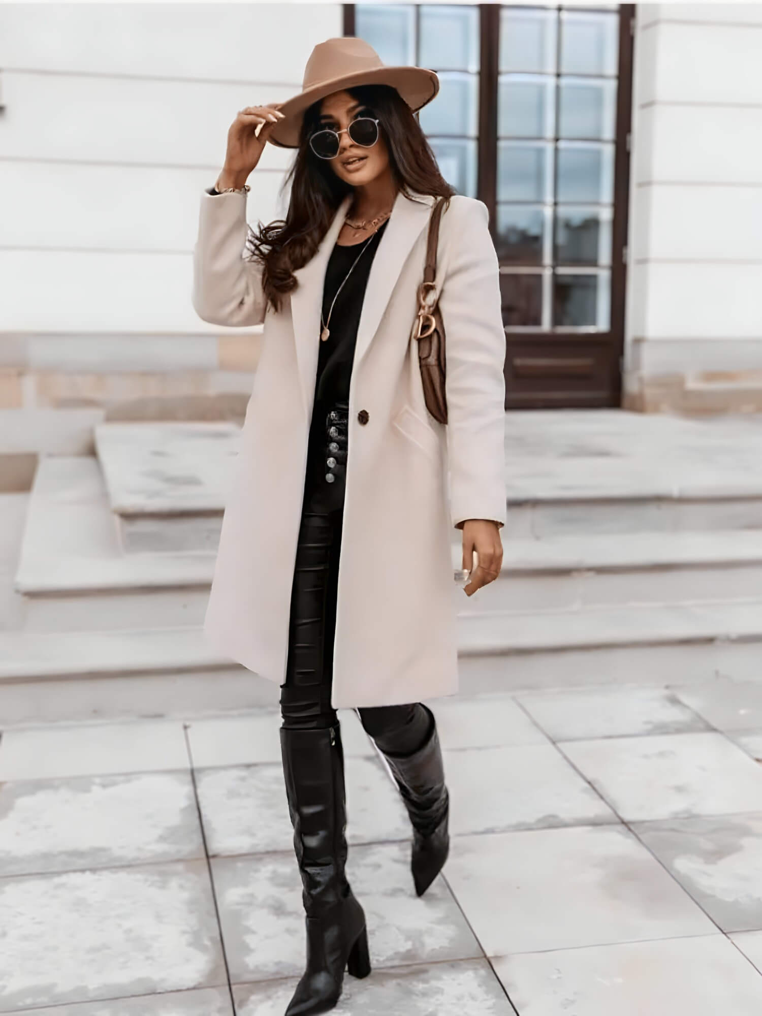 Casaco Feminino Alongado de Lã Batida Calais