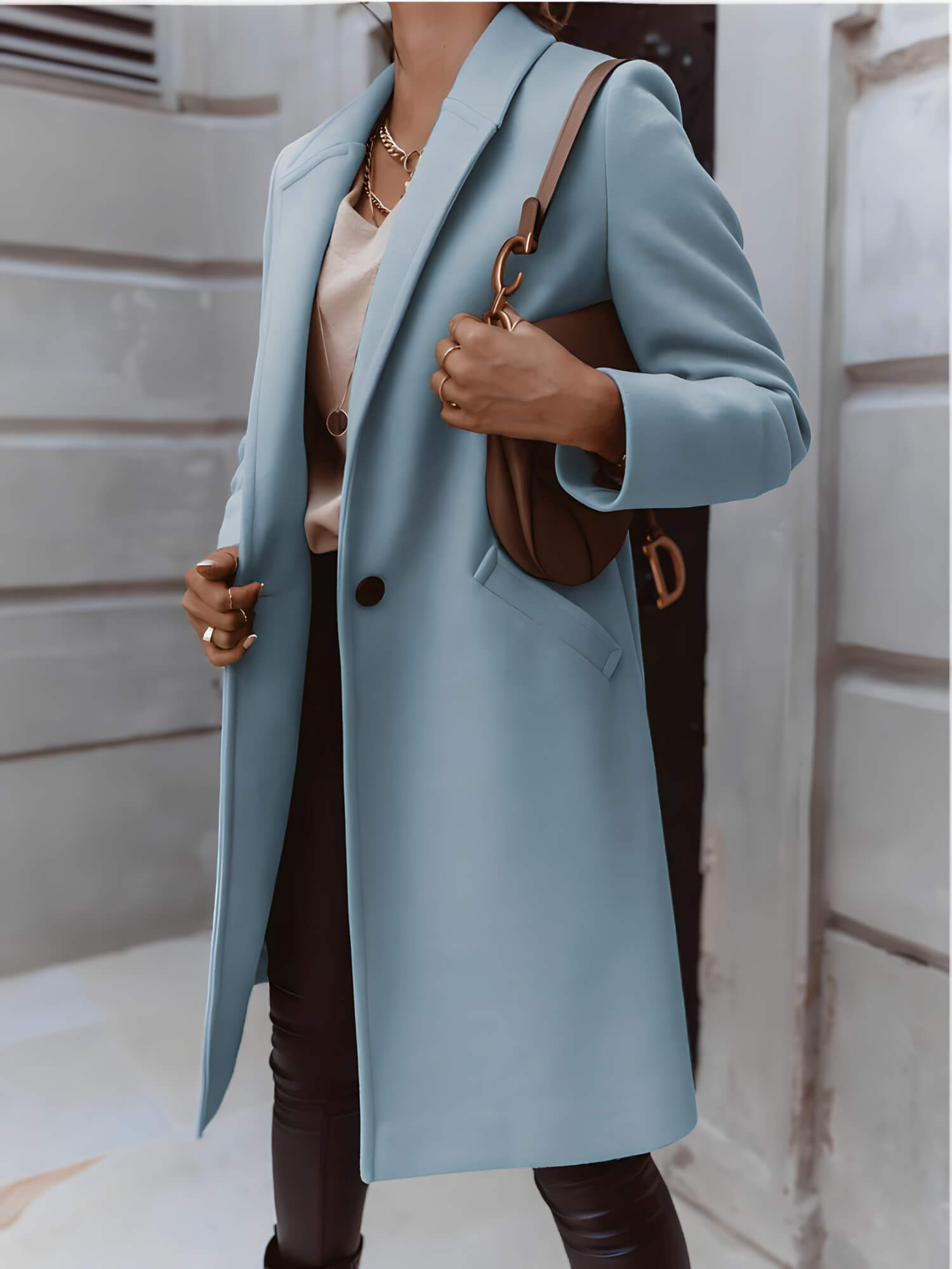 Casaco Feminino Alongado de Lã Batida Calais