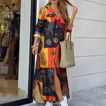 Vestido Longo com Abotoamento Beatra