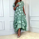 Vestido Longo com Babados Marbres